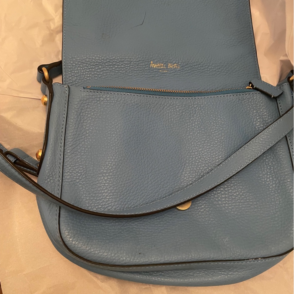 Annabel Ingall Sky Blue Crossbody Bag with Gold Accents - Picture 2 of 16